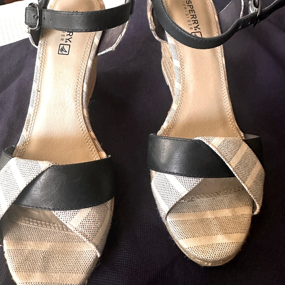 Denim Sandals - size 7 - like new.